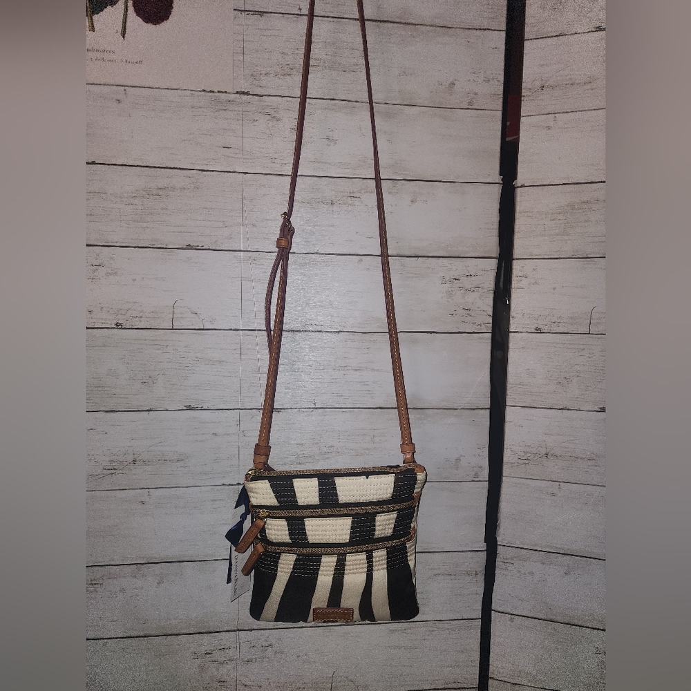 Dooney & Bourke Zebra Triple zip crossbody NWT